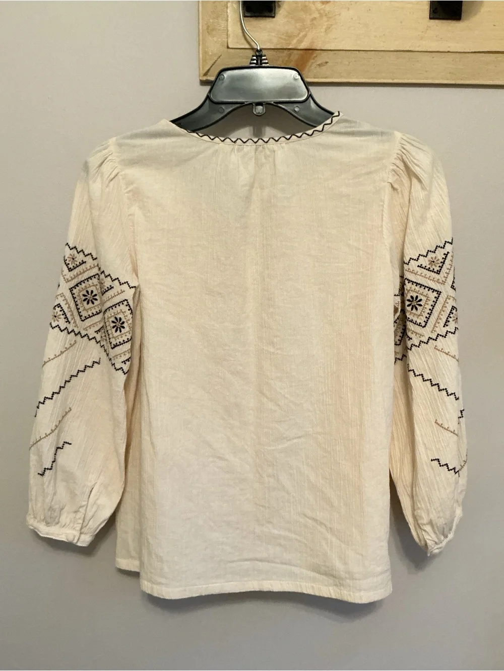 Madewell Embroidered Peasant Top, Antique Cream